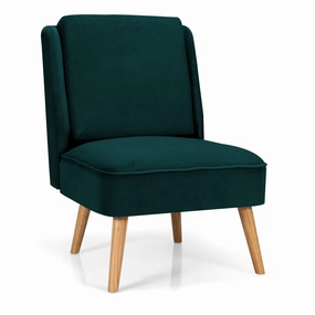 Giantex Comfy Single Sofa Chair w/Rubber Wood Legs armless chair, modern chair
