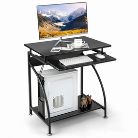 Giantex Computer Desk for Small Spaces, 27.5" Laptop Table with Pull-Out Keyboard Tray & Bottom Storage Shelf patio decor, garden accessories