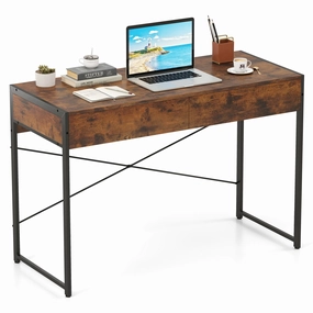 Giantex Computer Desk with 2 Drawers for Small Spaces patio decor, garden accessories