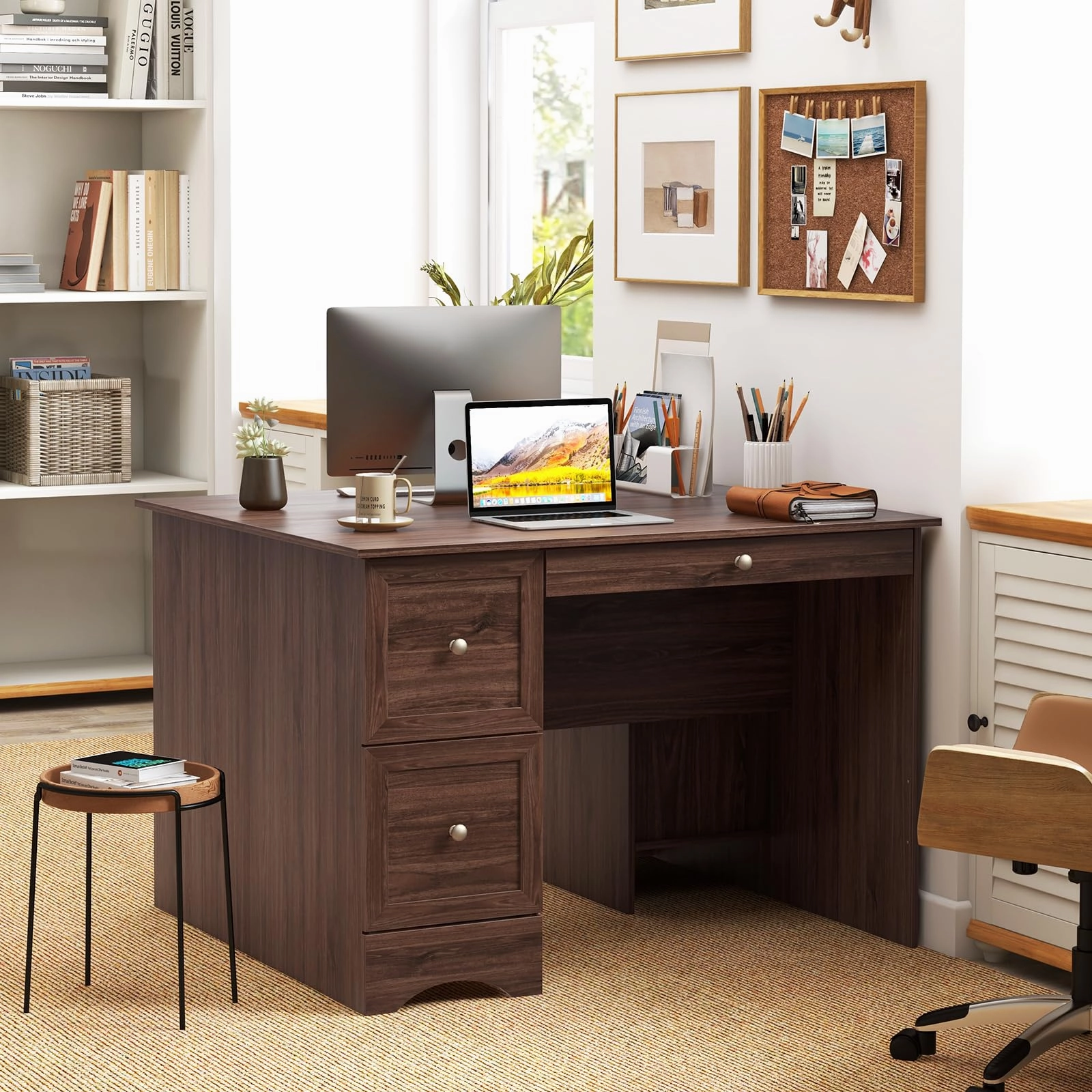 Giantex Computer Desk with 2 Drawers