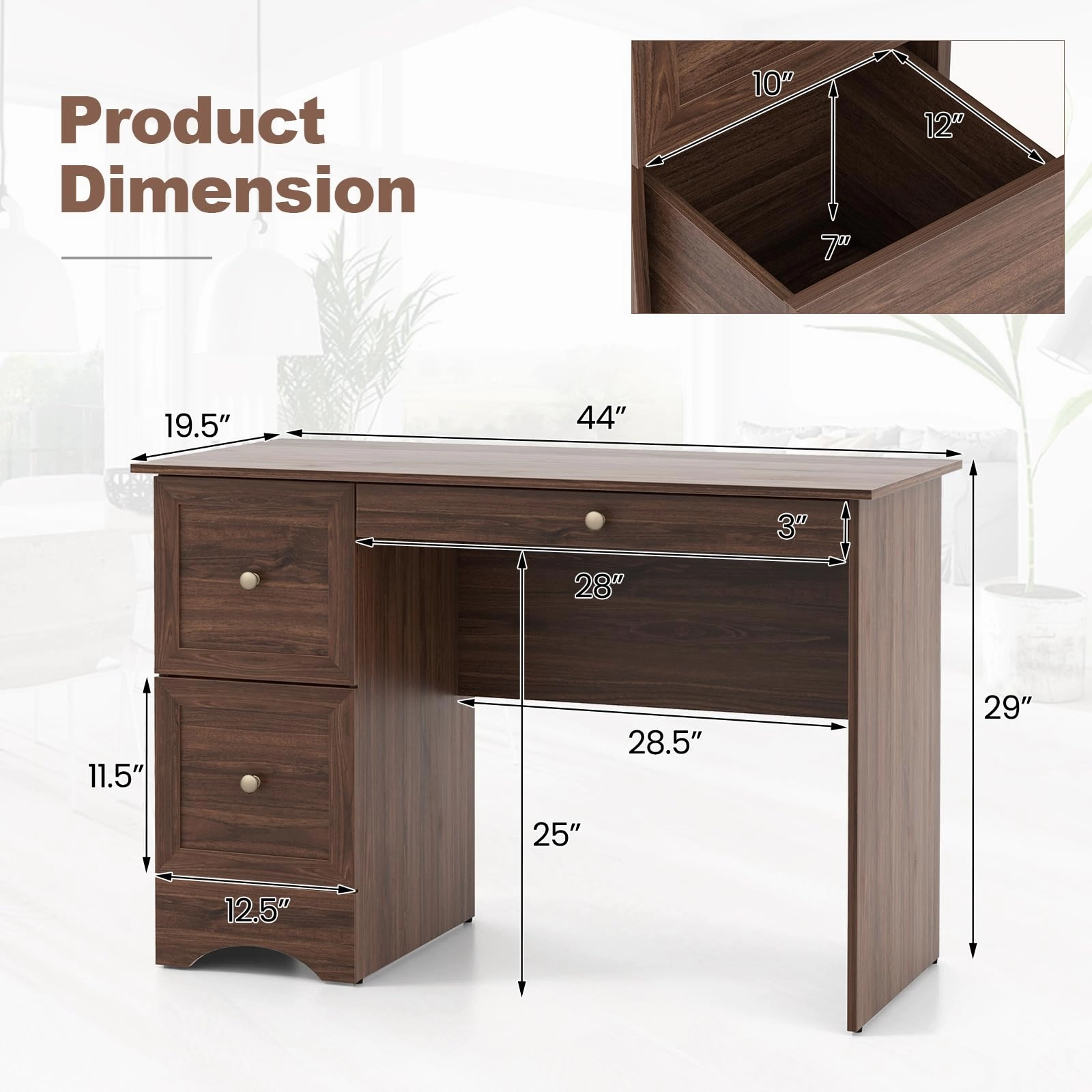 Giantex Computer Desk with 2 Drawers
