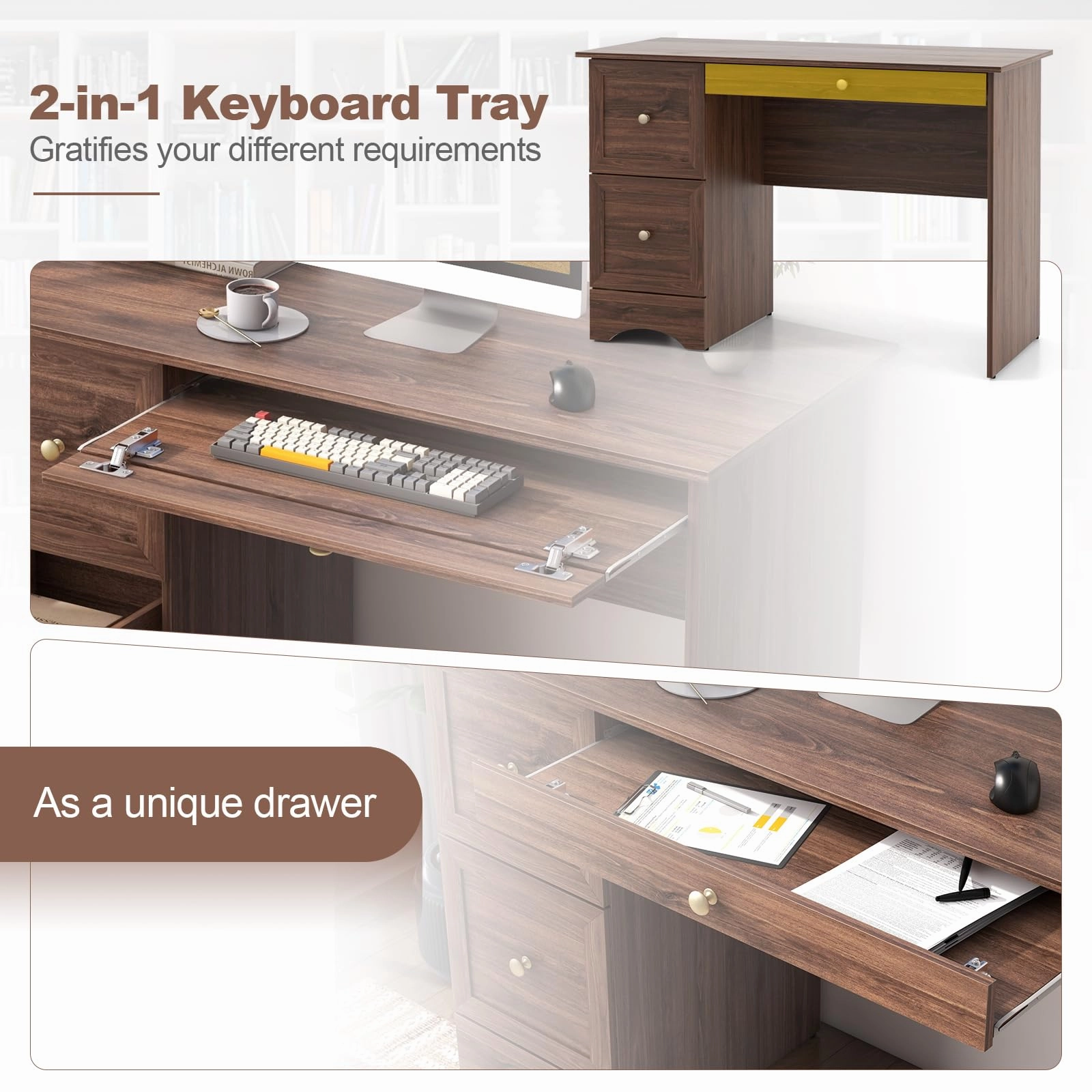 Giantex Computer Desk with 2 Drawers
