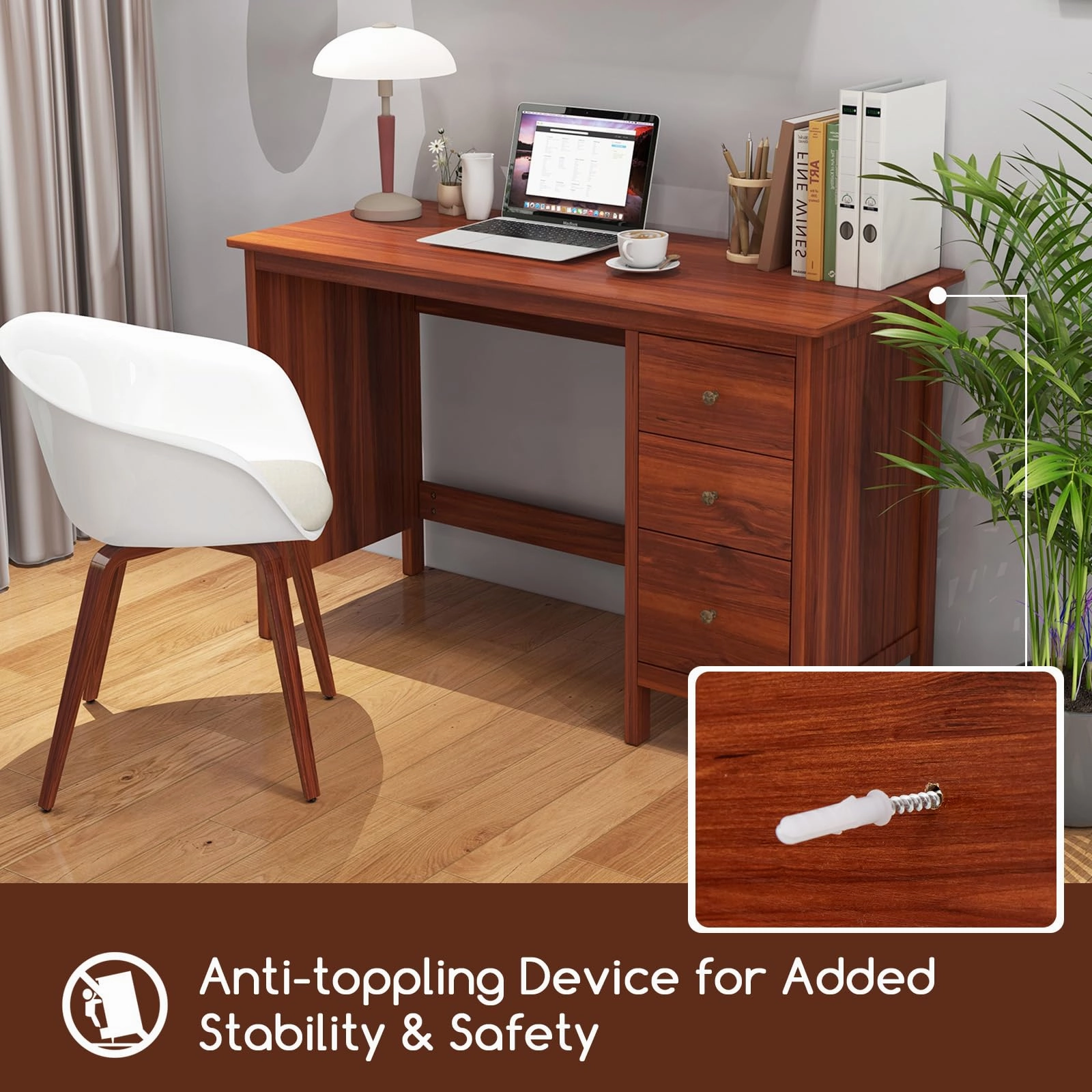 Giantex Computer Desk with 3 Storage Drawers