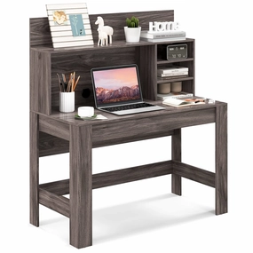 Giantex Computer Desk with Bookshelf patio decor, garden accessories