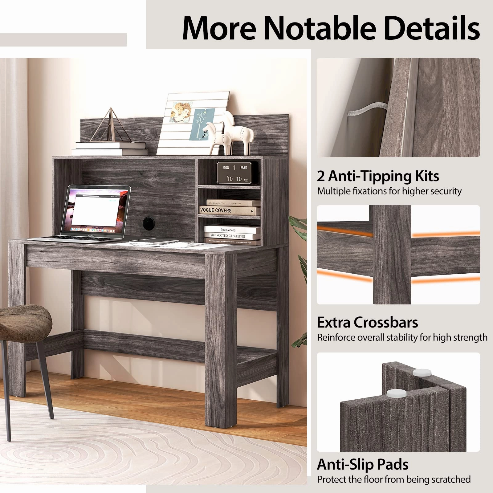 Giantex Computer Desk with Bookshelf