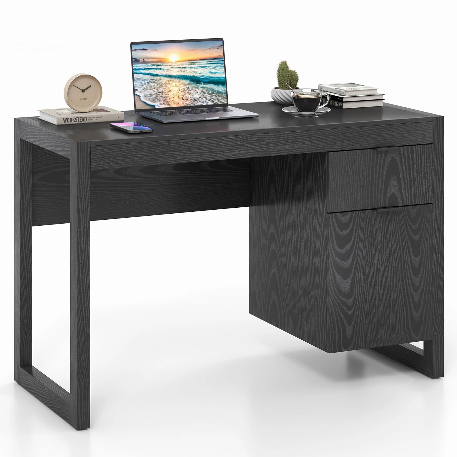 Giantex Computer Desk with Drawer & Storage Cabinet outdoor dining set, patio table