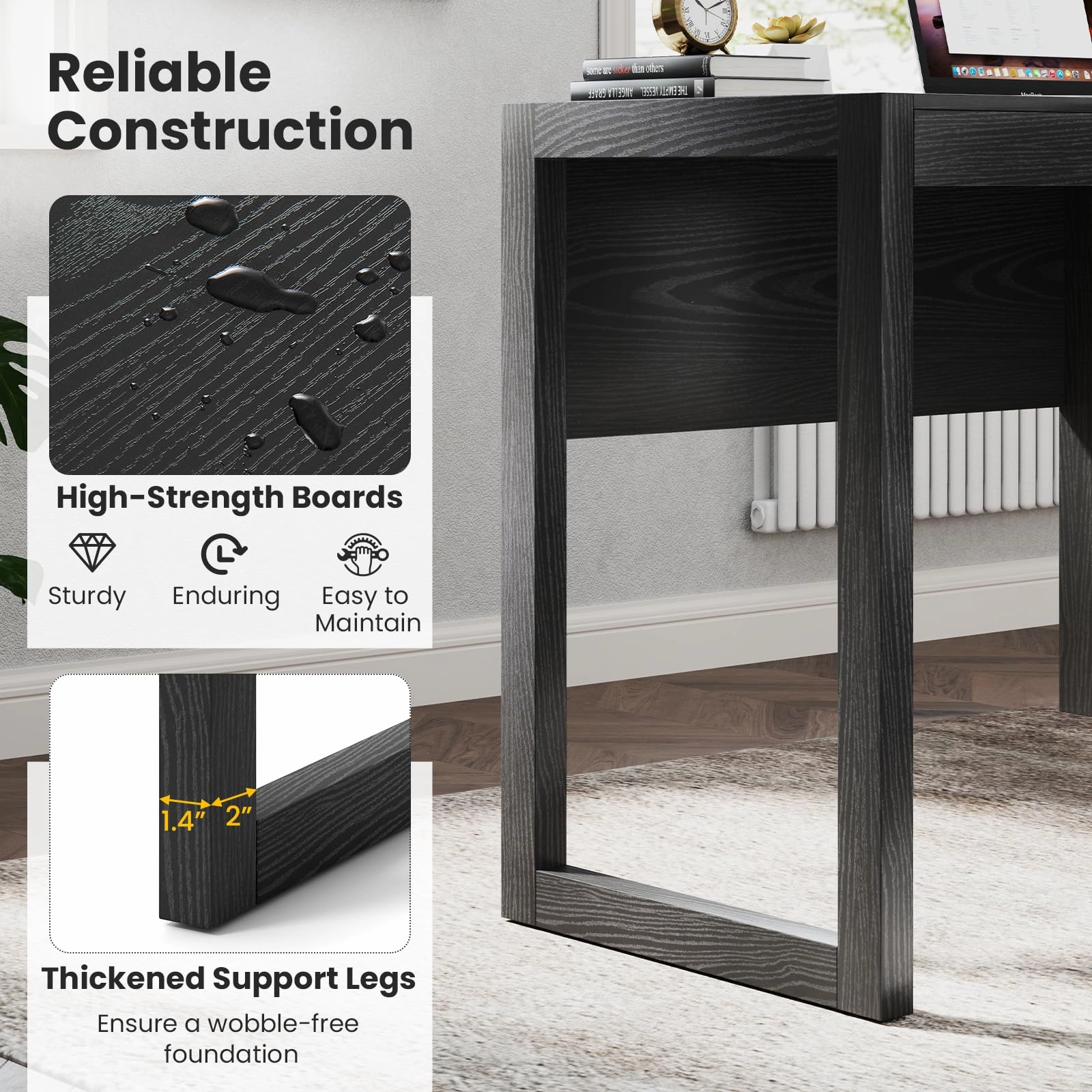 Giantex Computer Desk with Drawer & Storage Cabinet