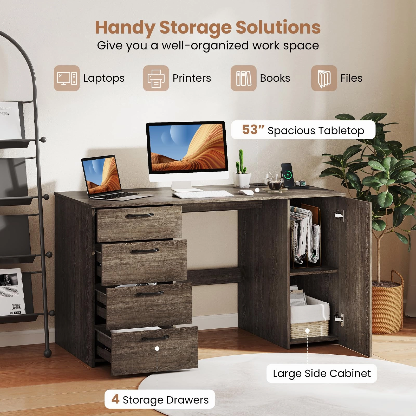 Giantex Computer Desk with Drawers 53 Inch