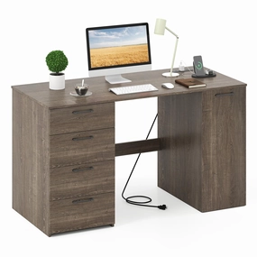 Giantex Computer Desk with Drawers 53 Inch patio decor, garden accessories