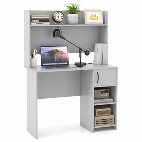 Giantex Computer Desk with Hutch, Home Office Desk with Storage Cabinet & Adjustable Shelf outdoor dining set, patio table