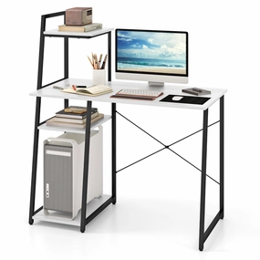 Giantex Computer Desk with Shelves, 47.5 Home Office Desk with Bookshelf, Host Stand patio decor, garden accessories
