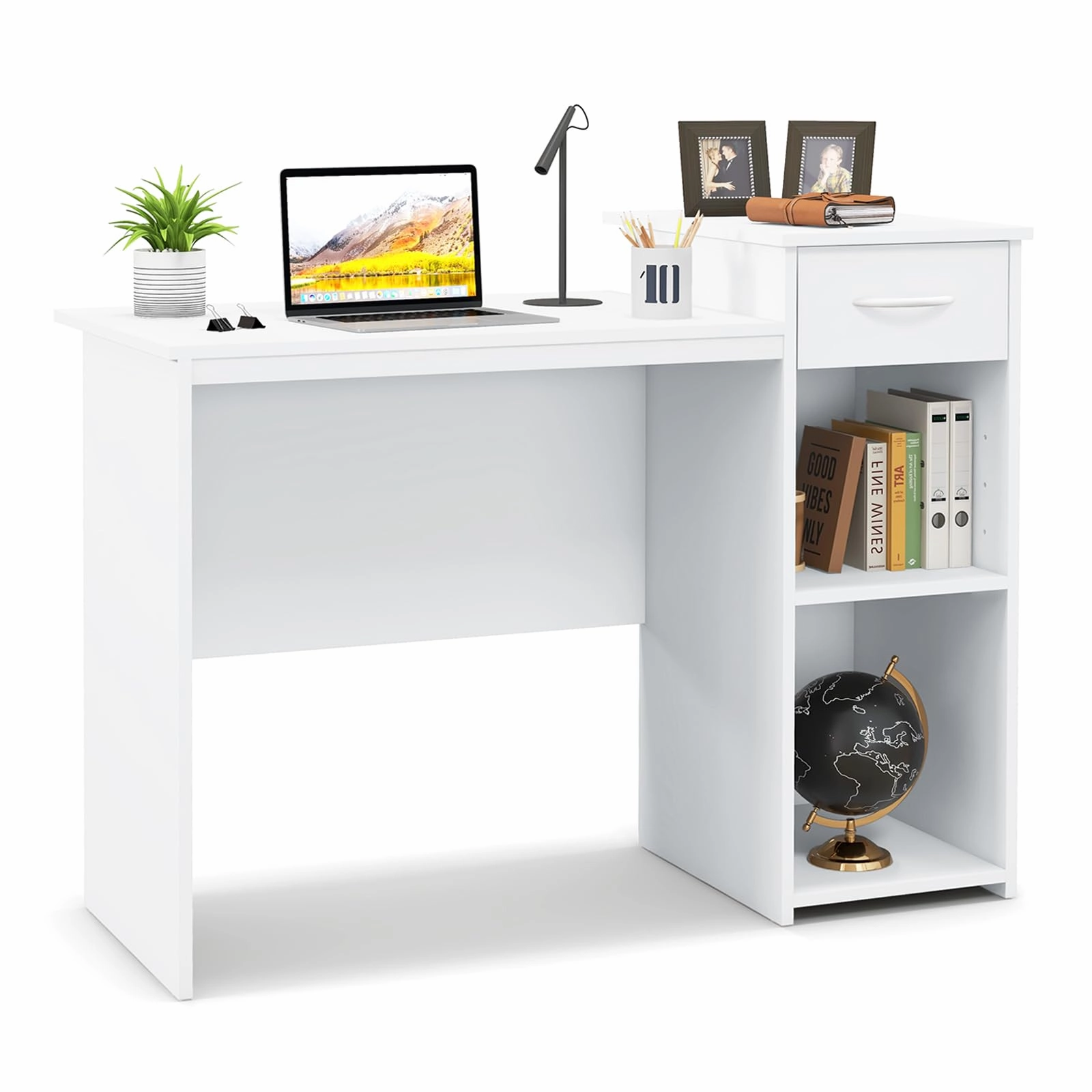 Giantex Computer Desk with Storage, Modern PC Laptop Table with Printer Shelf outdoor dining set, patio table