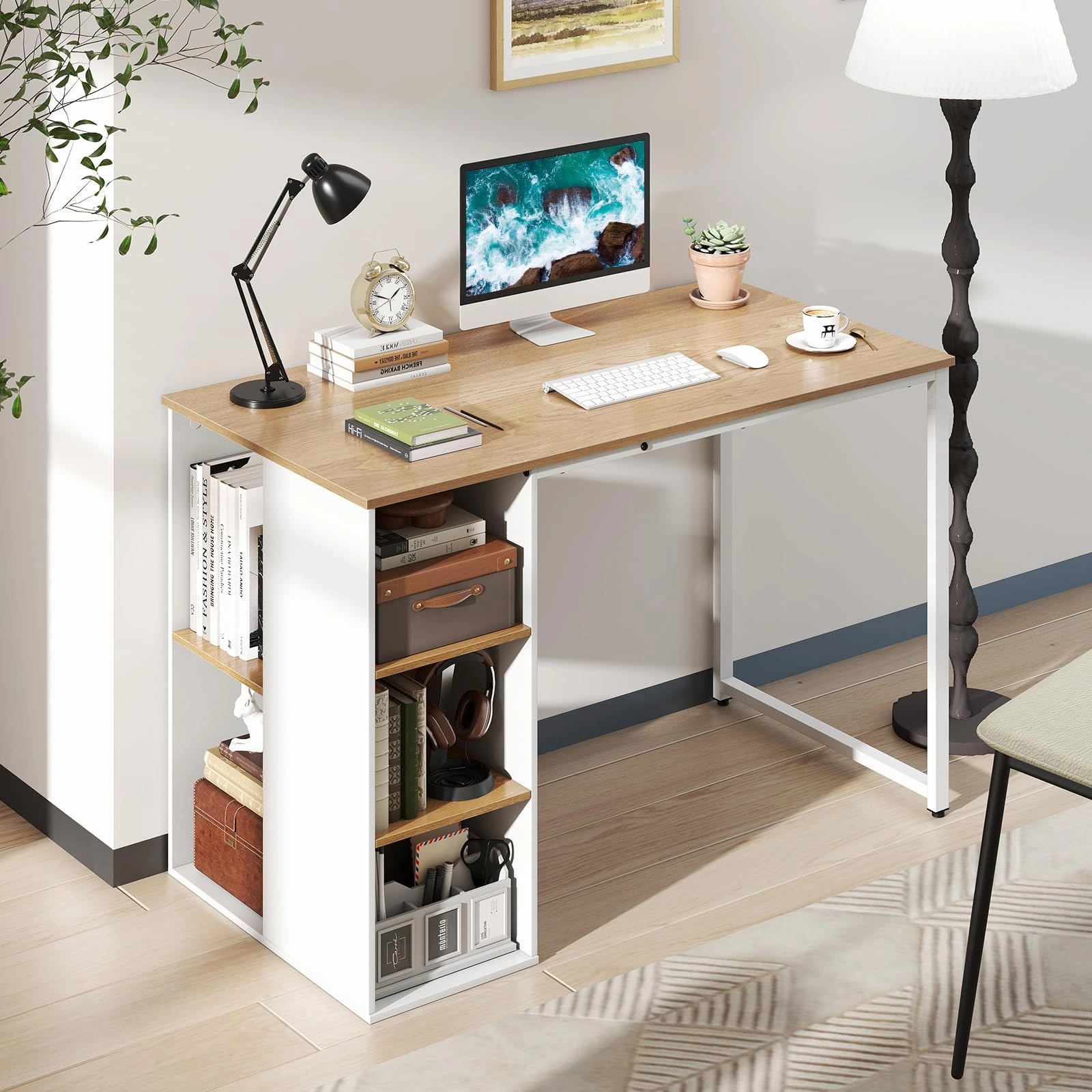 Giantex Computer Desk with Storage Shelves for Bedroom