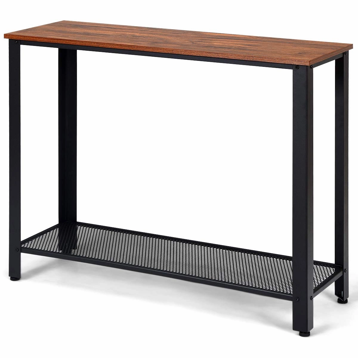 Giantex Console Sofa Table Wood W/Adjustable Feet and Storage Shelf throw pillow, fuzzy blanket