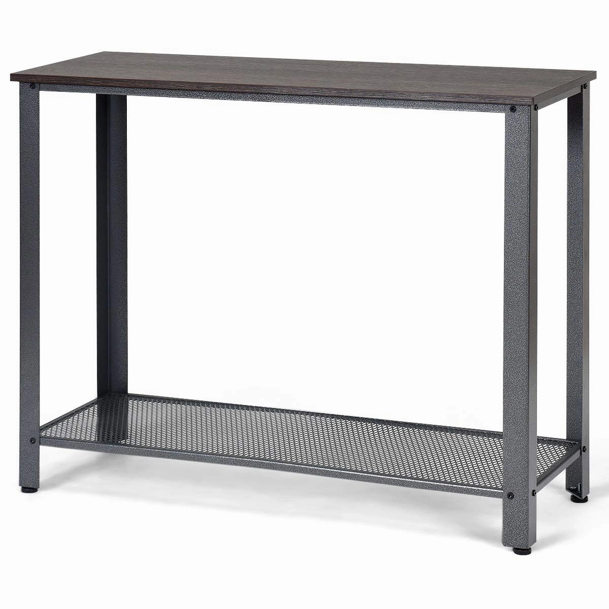 Giantex Console Sofa Table Wood W/Adjustable Feet and Storage Shelf