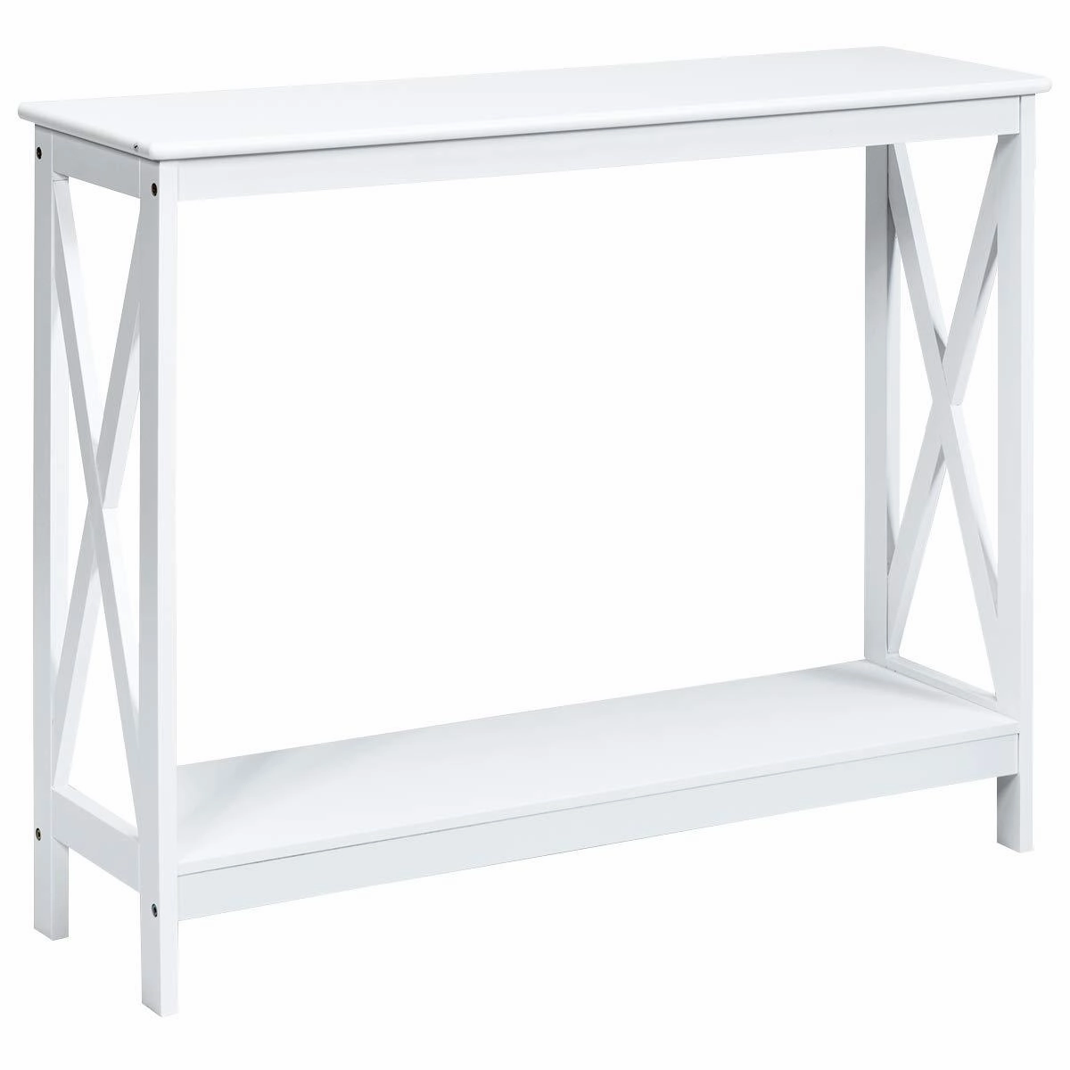 Giantex Console Table 2-Tier with Storage Shelf,X-Design Bookshelf