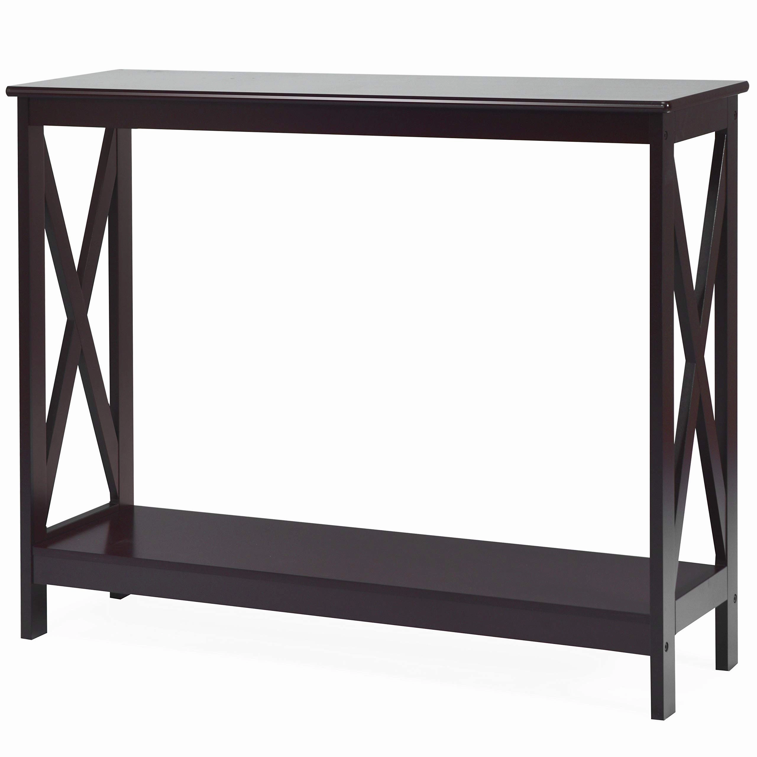 Giantex Console Table 2-Tier with Storage Shelf,X-Design Bookshelf