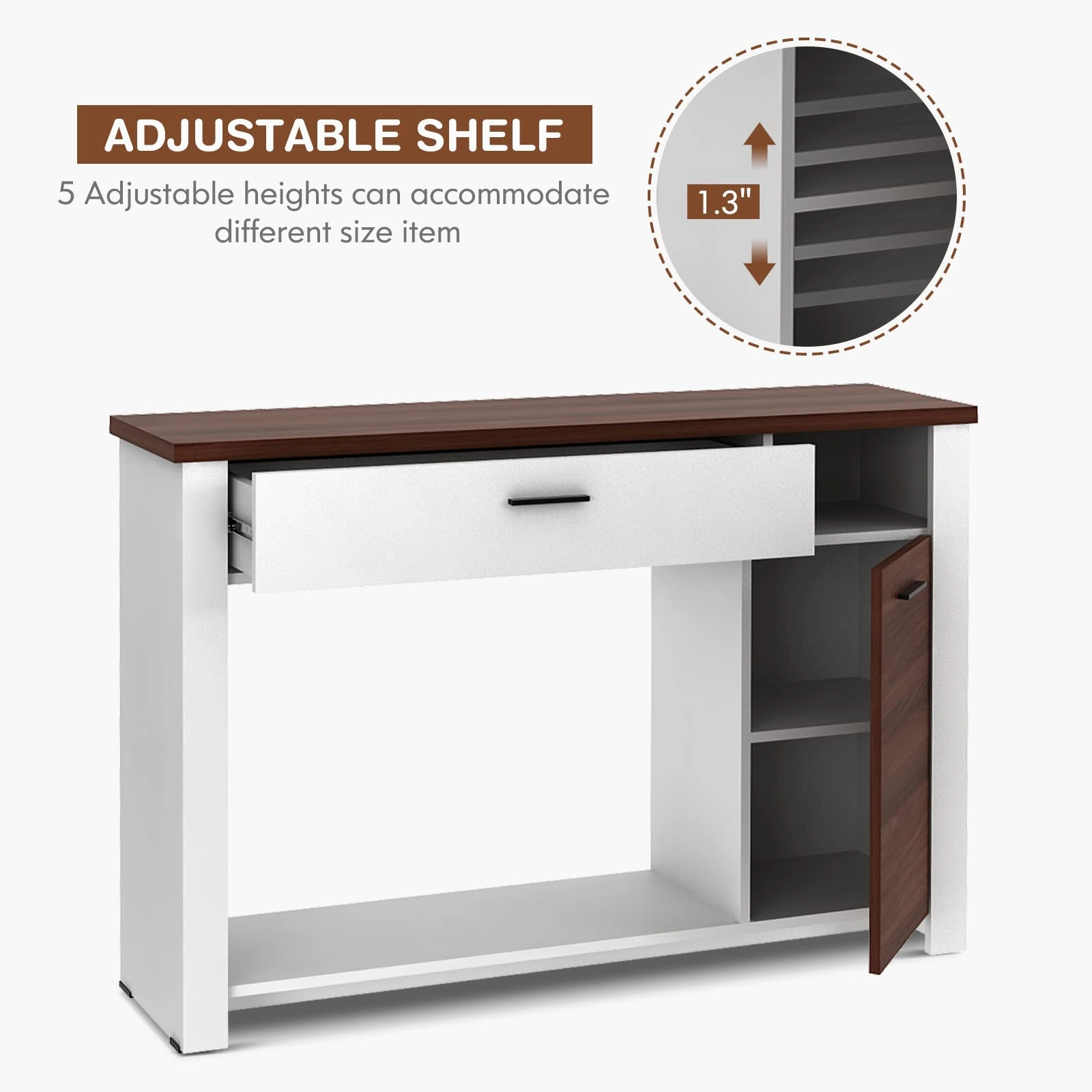 Giantex Console Table 48 Inch Sofa Side Table with Drawer and Cabinet, Entryway Table