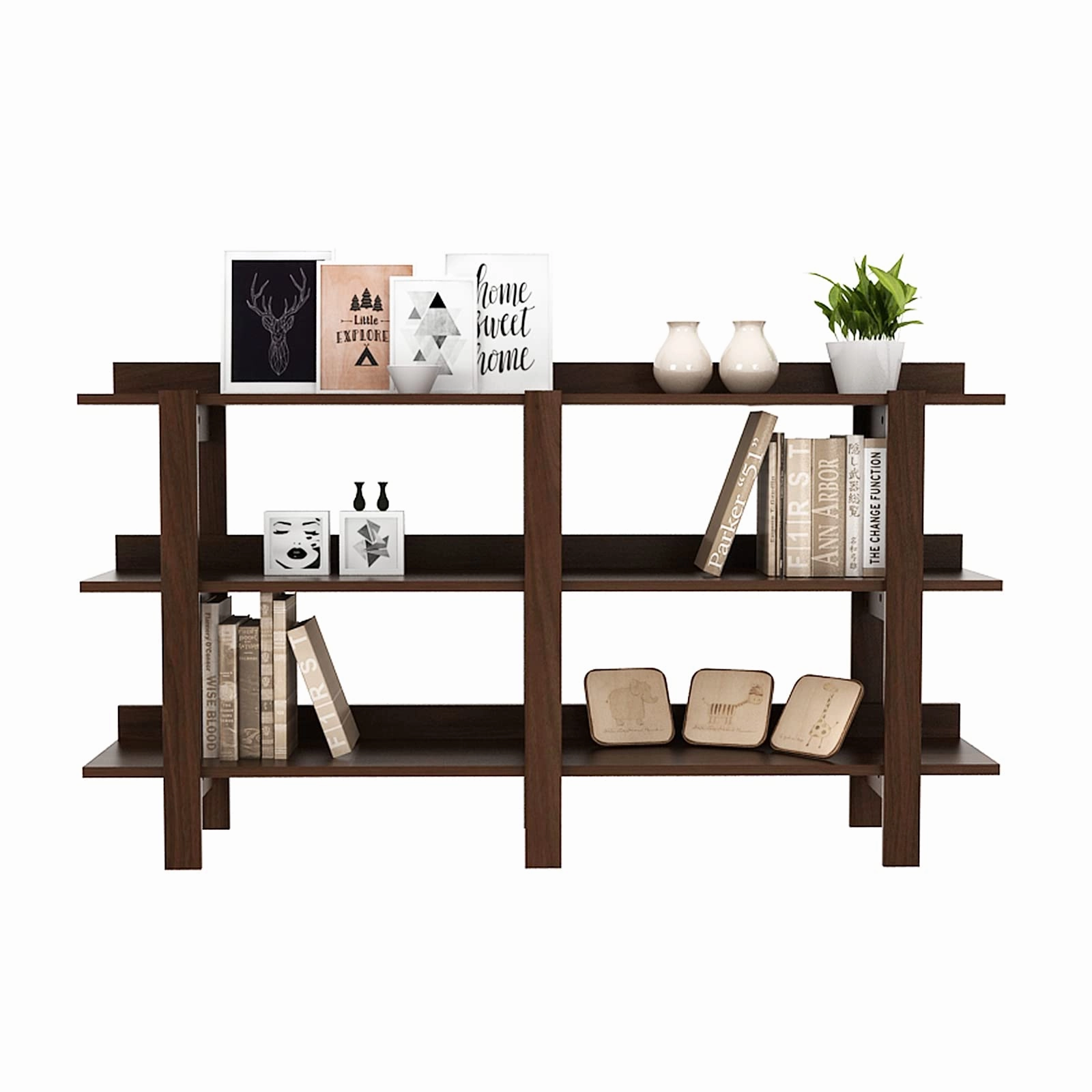 Giantex Console Table, Vintage 59inch Long Sofa Table with 3-Tier Open Shelf
