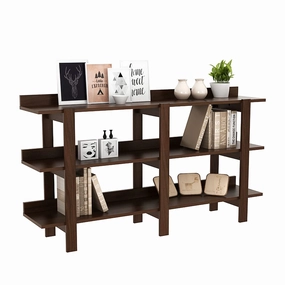 Giantex Console Table, Vintage 59inch Long Sofa Table with 3-Tier Open Shelf cowhide rug, animal hide rug