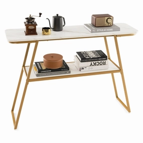 Giantex Console Table with Storage Shelf - 44 Entryway Table cowhide rug, animal hide rug