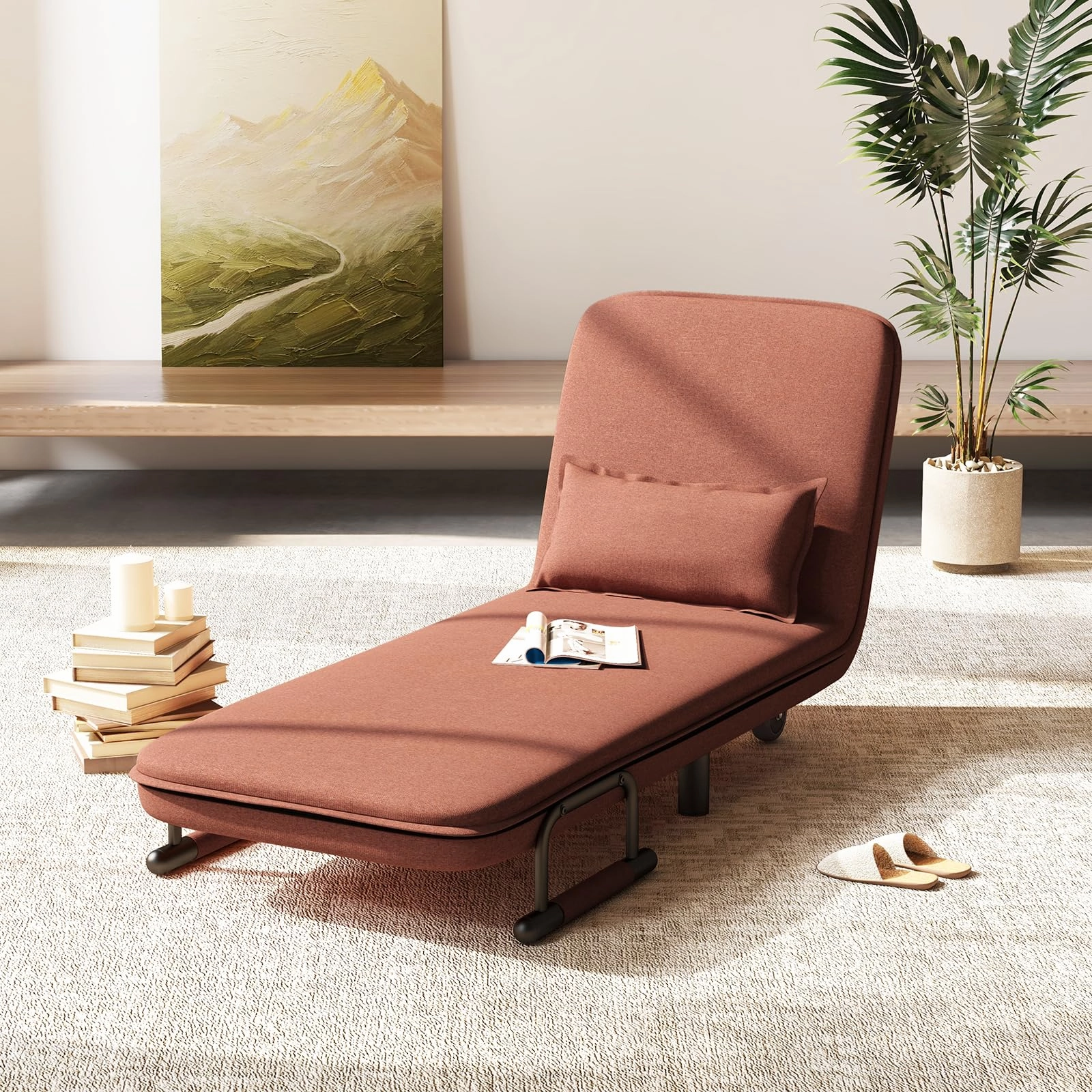 Giantex Convertible Sofa Bed, 3-in-1 Folding Sleeper Chair with 5-Position Adjustable Backrest