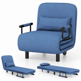 Giantex Convertible Sofa Bed, 3-in-1 Folding Sleeper Chair with 5-Position Adjustable Backrest, Wheels, 2 Legs sectional sofa, corner couch