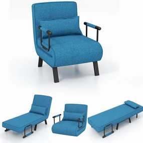 Giantex Convertible Sofa Bed, 4-in-1 Sleeper Chair with Pillow sectional sofa, corner couch