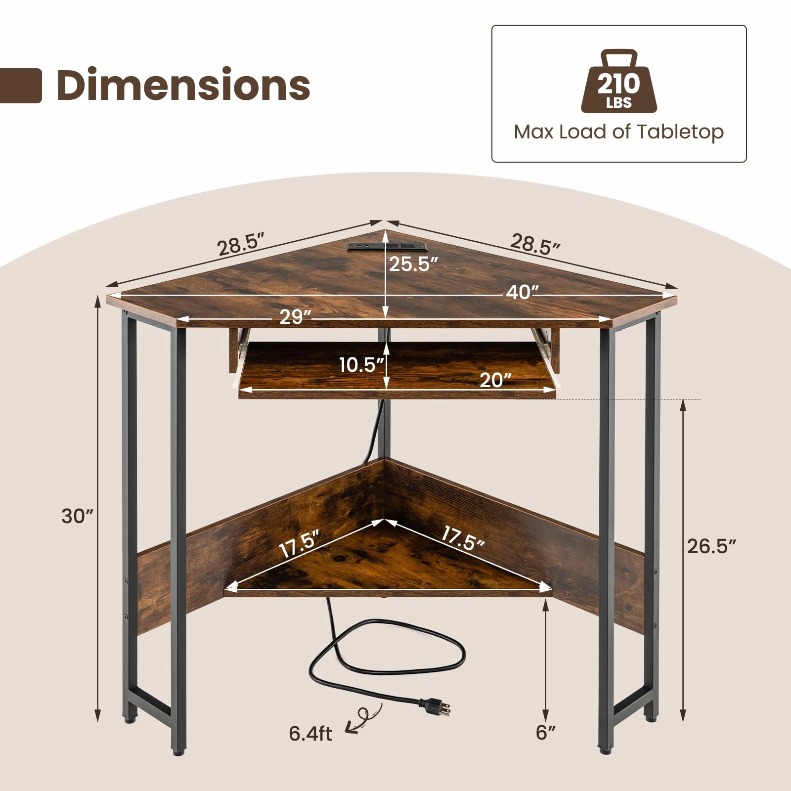 Giantex Corner Desk with Power Outlets, Small Corner Computer Desk w/ Keyboard Tray & Storage Shelf