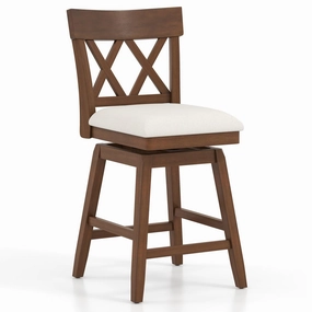 Giantex Counter Height Bar Stool with Crossed Backs and Rubber Wood Legs kitchen towel, placemats
