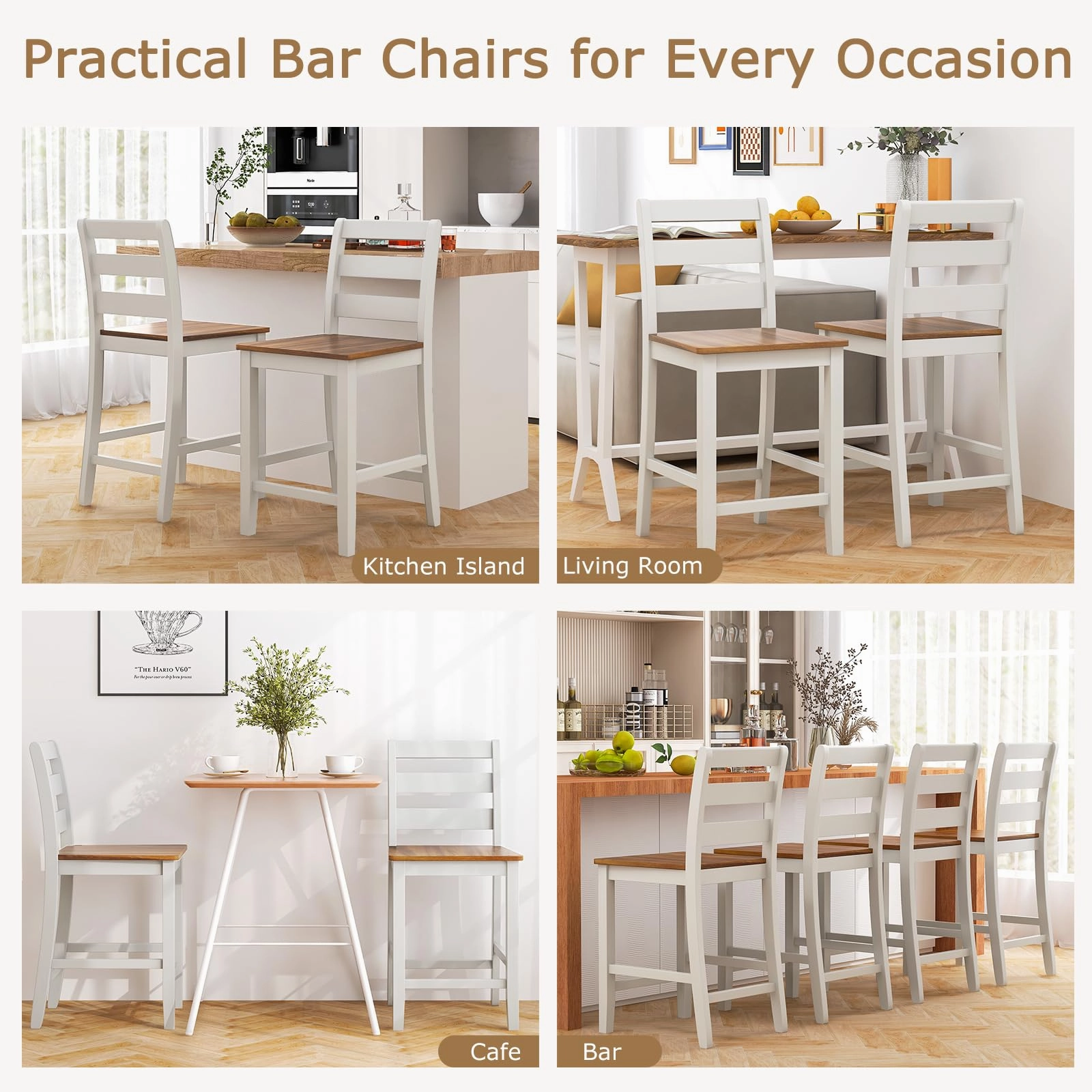 Giantex Counter Height Bar Stools Set