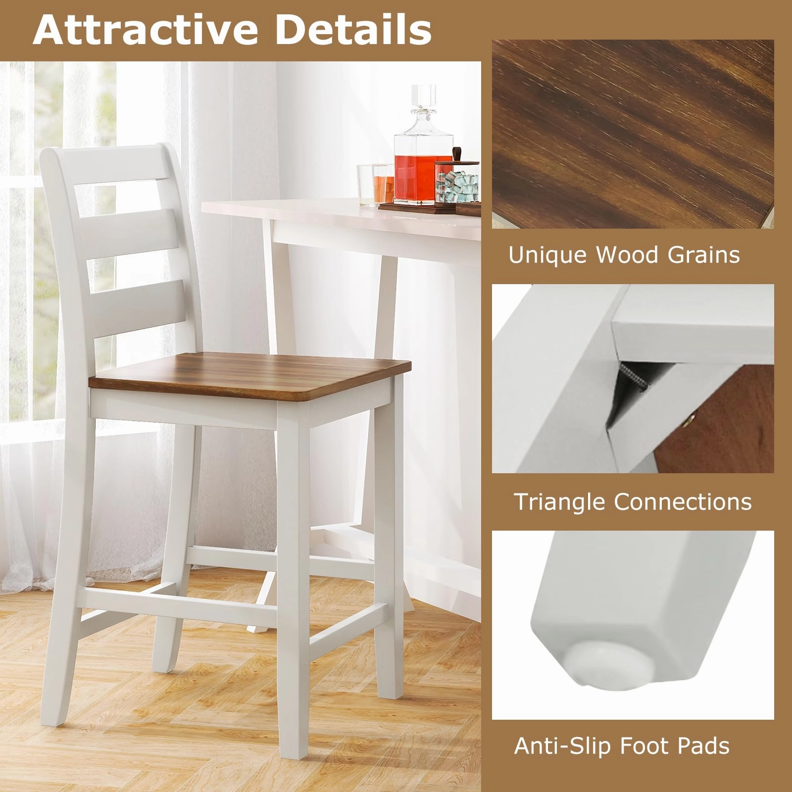 Giantex Counter Height Bar Stools Set