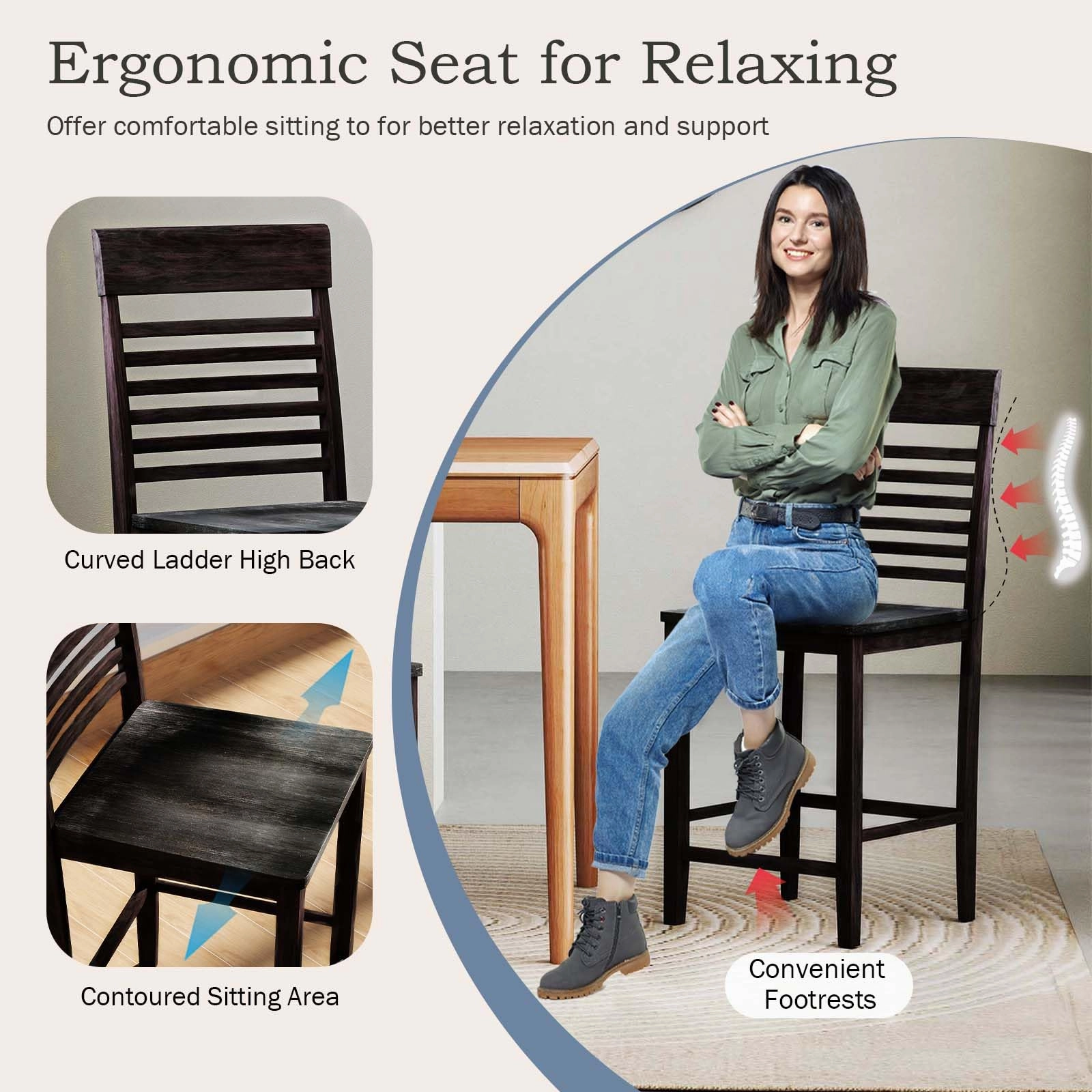 Giantex Counter Height Bar Stools Set of 2/4