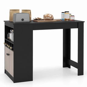 Giantex Counter Height Bar Table with Storage Cabinet kitchen towel, placemats