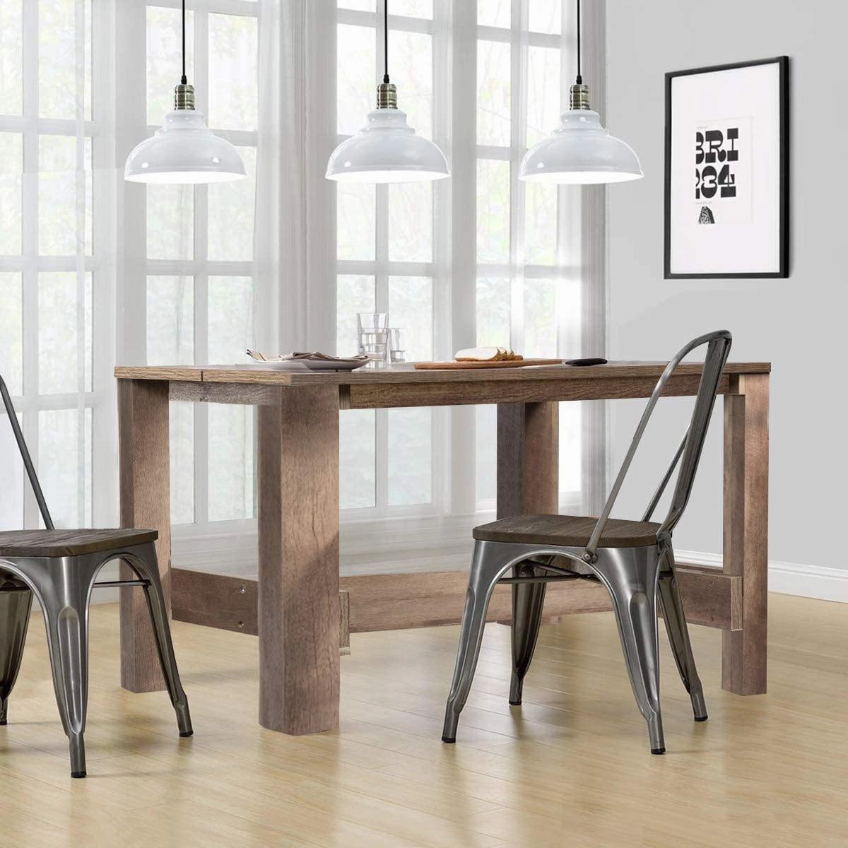 Giantex Counter Height Dining Table, 55" x 25.5" x 35.5" Rectangular Counter Table