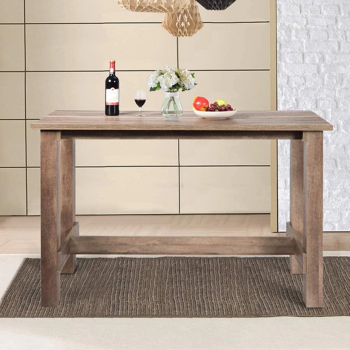 Giantex Counter Height Dining Table, 55" x 25.5" x 35.5" Rectangular Counter Table