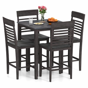 Giantex Counter-Height Square Kitchen Table and 4 Chairs Set with Rubber Wood Frame kitchen towel, placemats