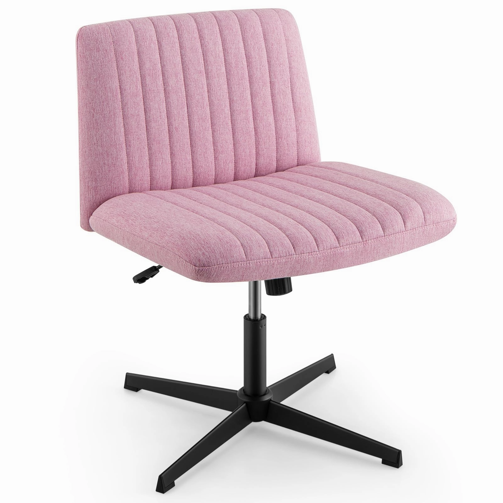 Giantex Criss Cross Chair, Fabric Cross Legged Office Desk Chair No Wheels