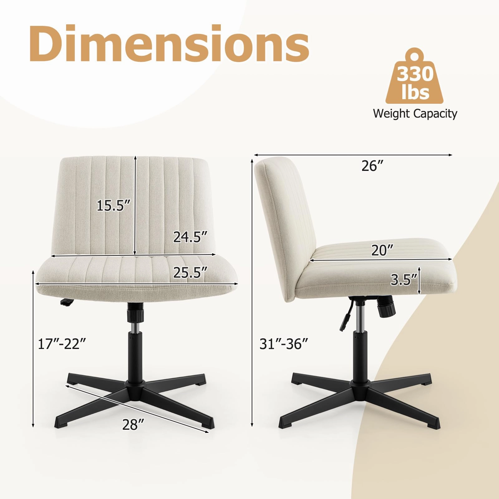 Giantex Criss Cross Chair, Fabric Cross Legged Office Desk Chair No Wheels