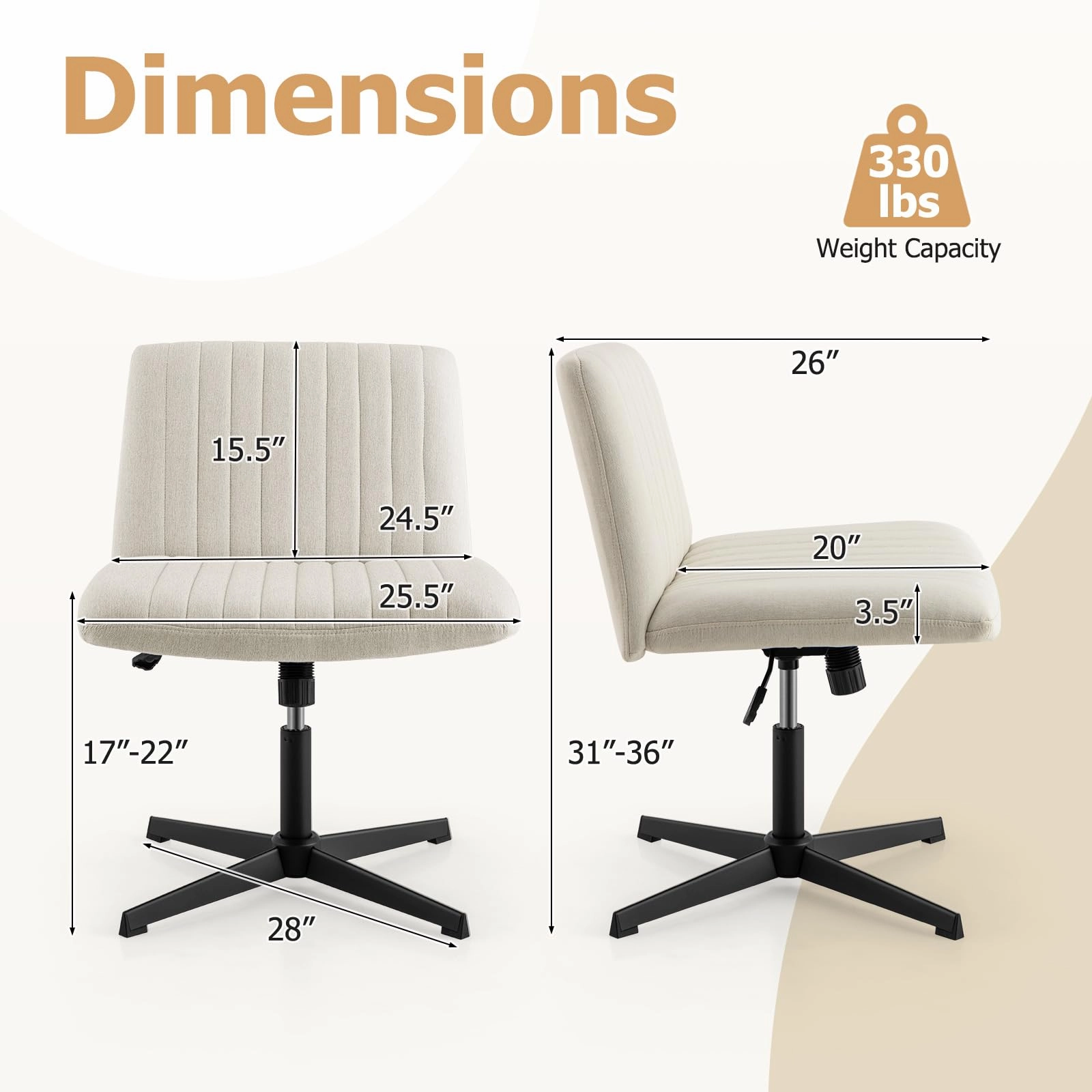Giantex Criss Cross Chair, Fabric Cross Legged Office Desk Chair No Wheels