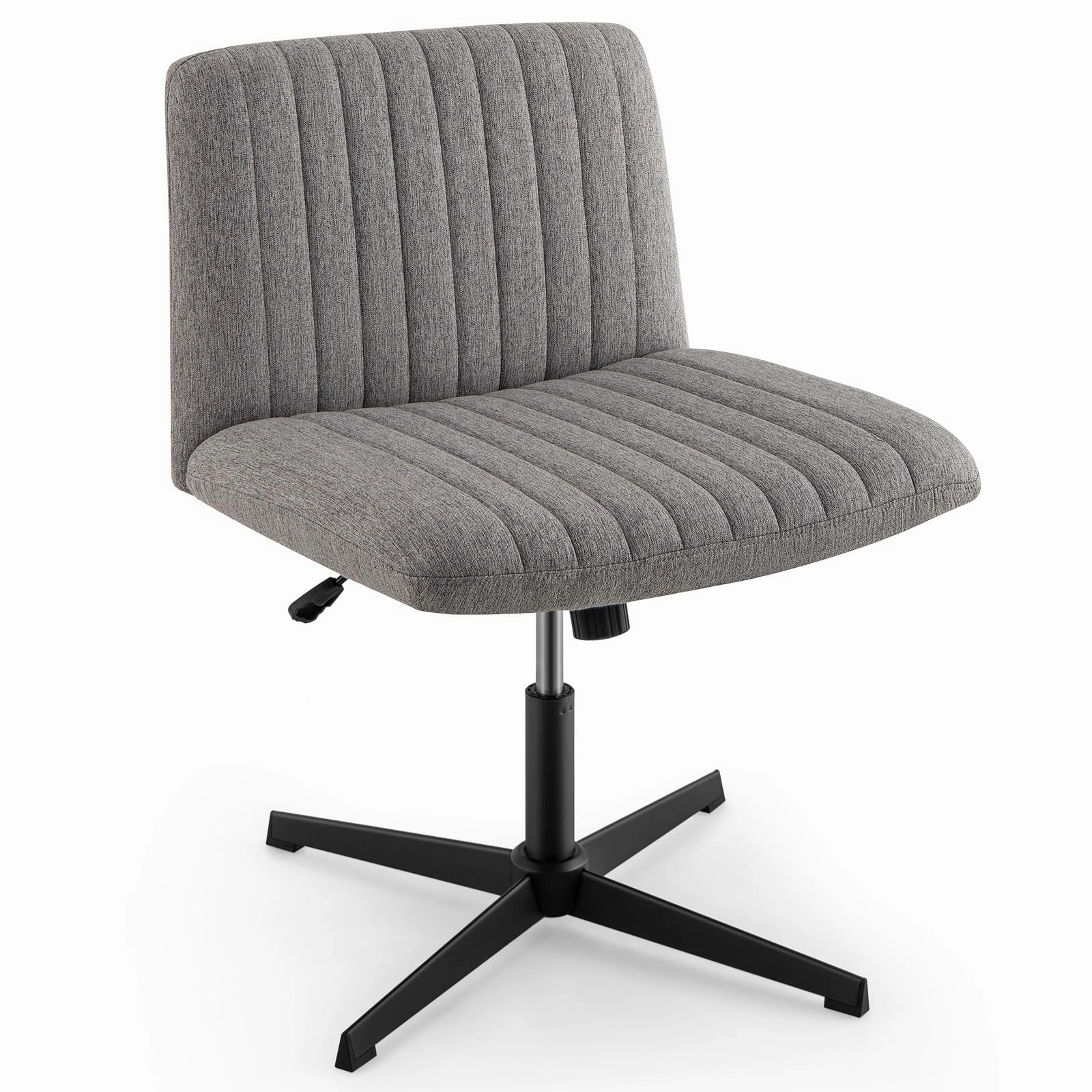 Giantex Criss Cross Chair, Fabric Cross Legged Office Desk Chair No Wheels