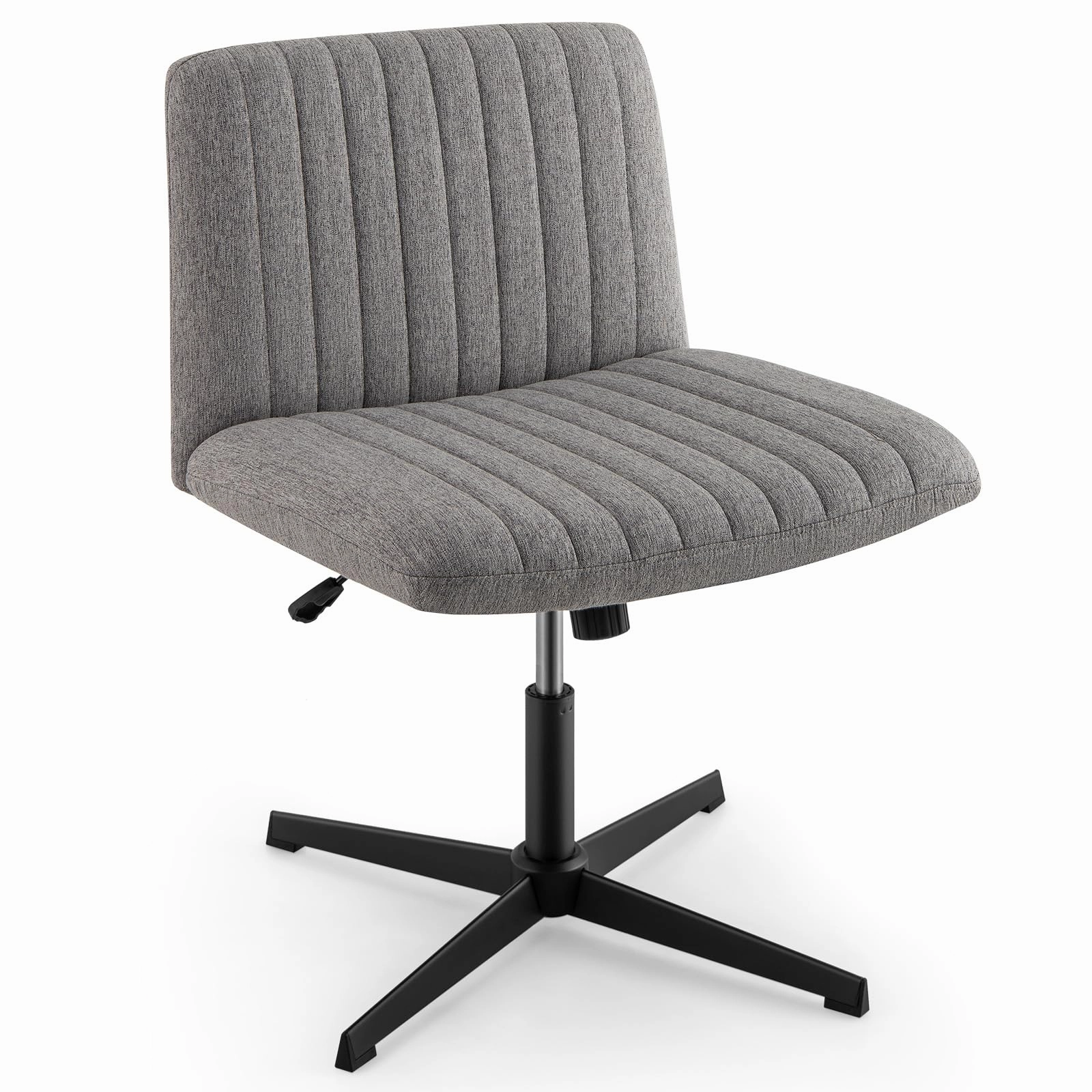 Giantex Criss Cross Chair, Fabric Cross Legged Office Desk Chair No Wheels