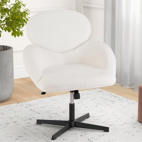 Giantex Criss Cross Chair, Faux Fur Cross Legged Desk Chair No Wheels w/Arms sectional sofa, corner couch