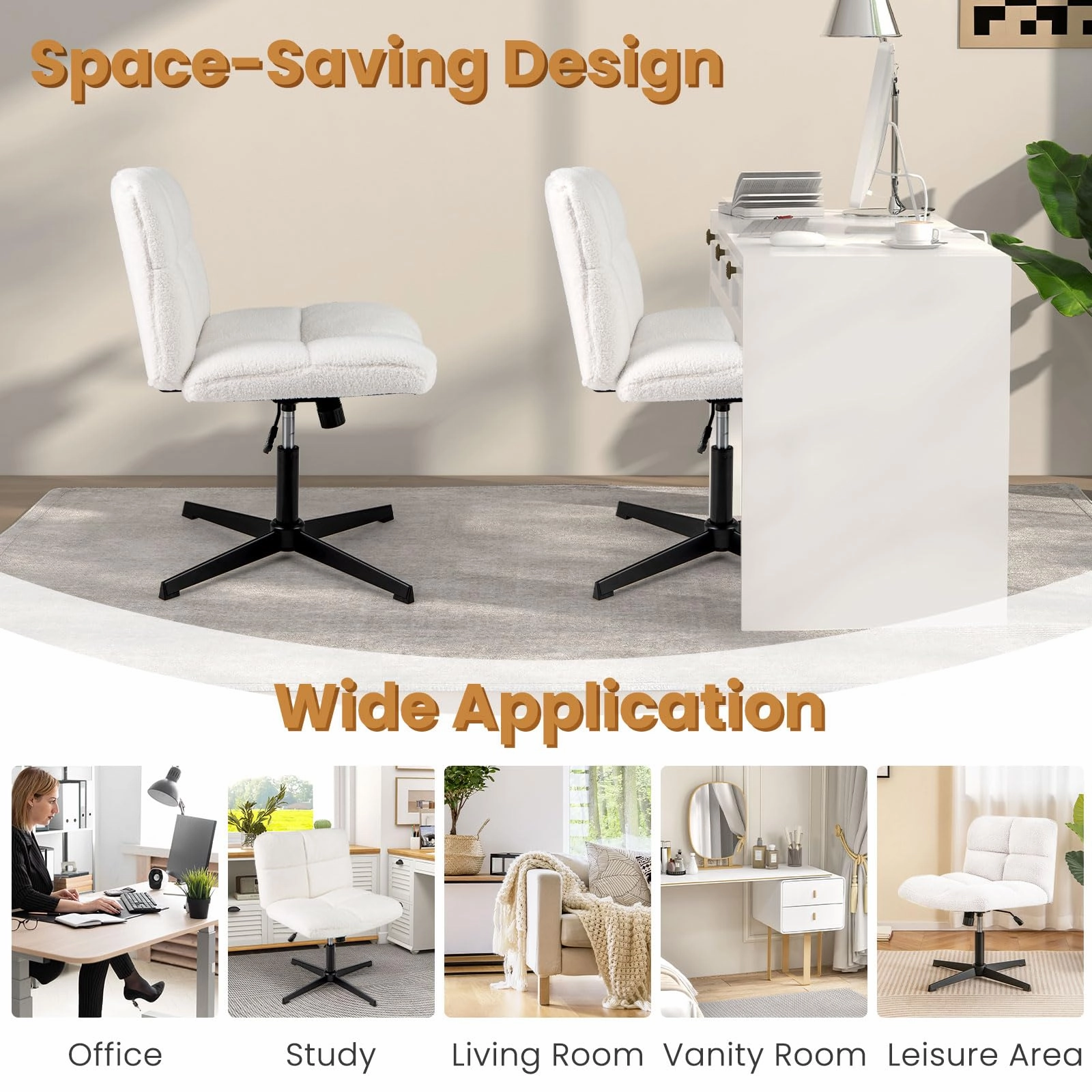 Giantex Criss Cross Chair No Wheels, Armless Cross Legged Office Desk Chair