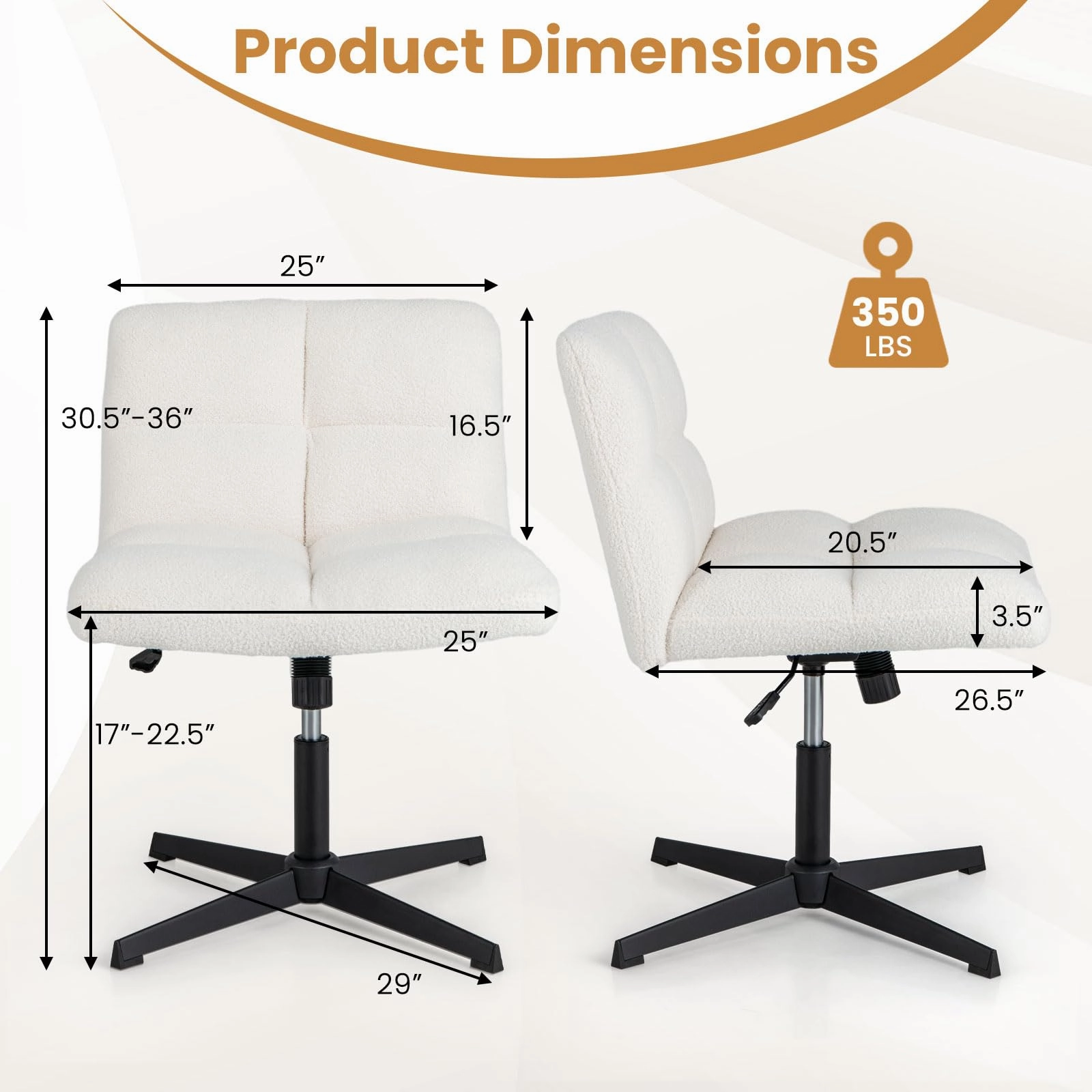 Giantex Criss Cross Chair No Wheels, Armless Cross Legged Office Desk Chair