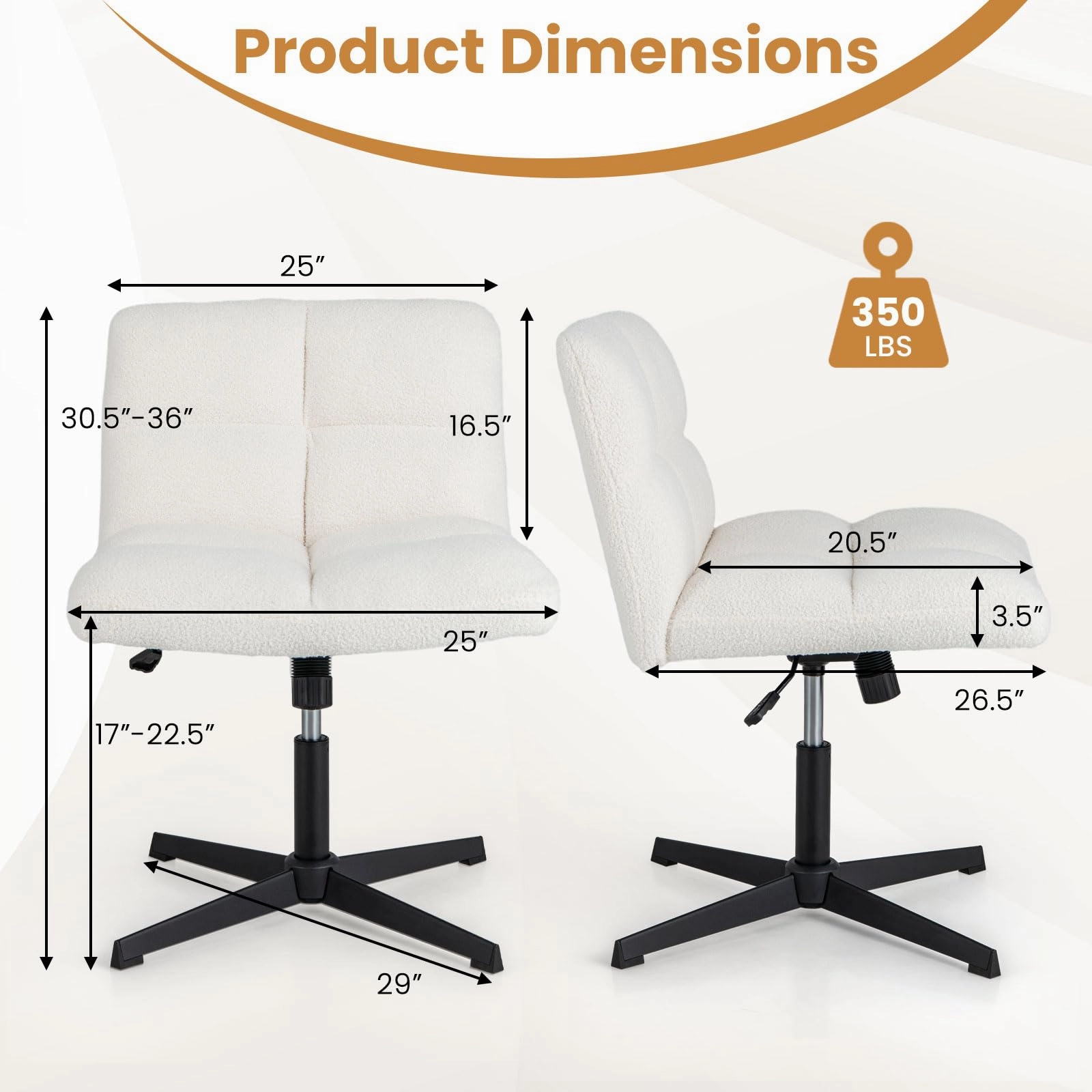 Giantex Criss Cross Chair No Wheels, Armless Cross Legged Office Desk Chair