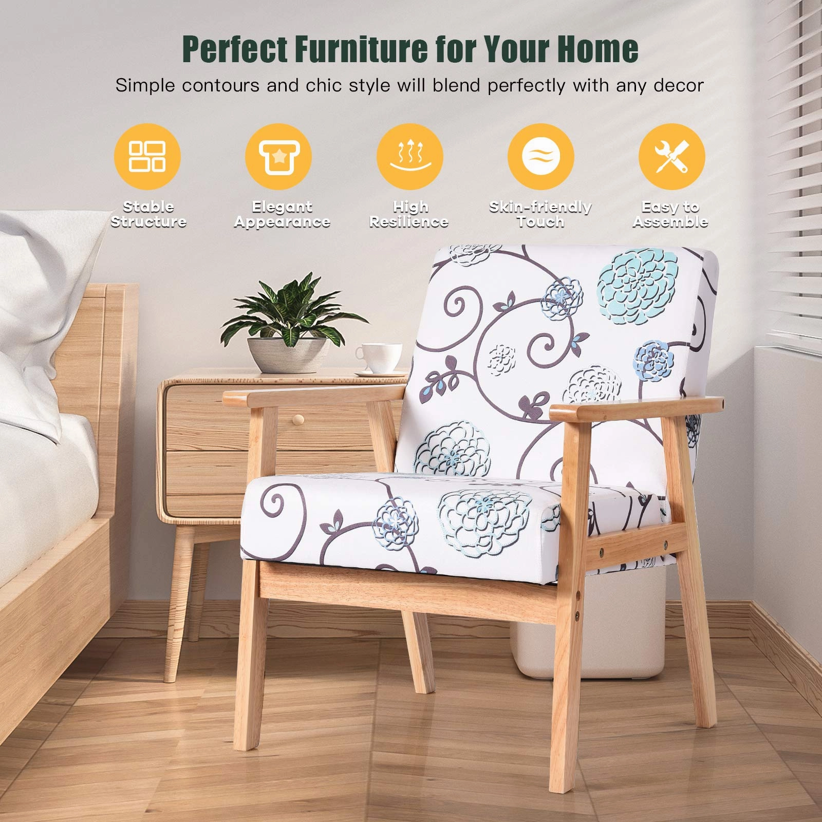 Giantex Decorative Retro Accent Chairs for Living Room