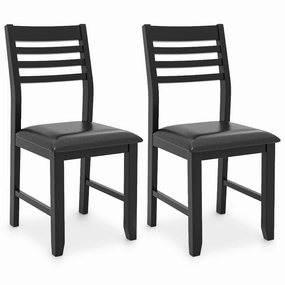 Giantex Dining Chairs Black, Faux Leather Upholstered Kitchen Chairs w/Padded Seat & Ladder Back kitchen towel, placemats