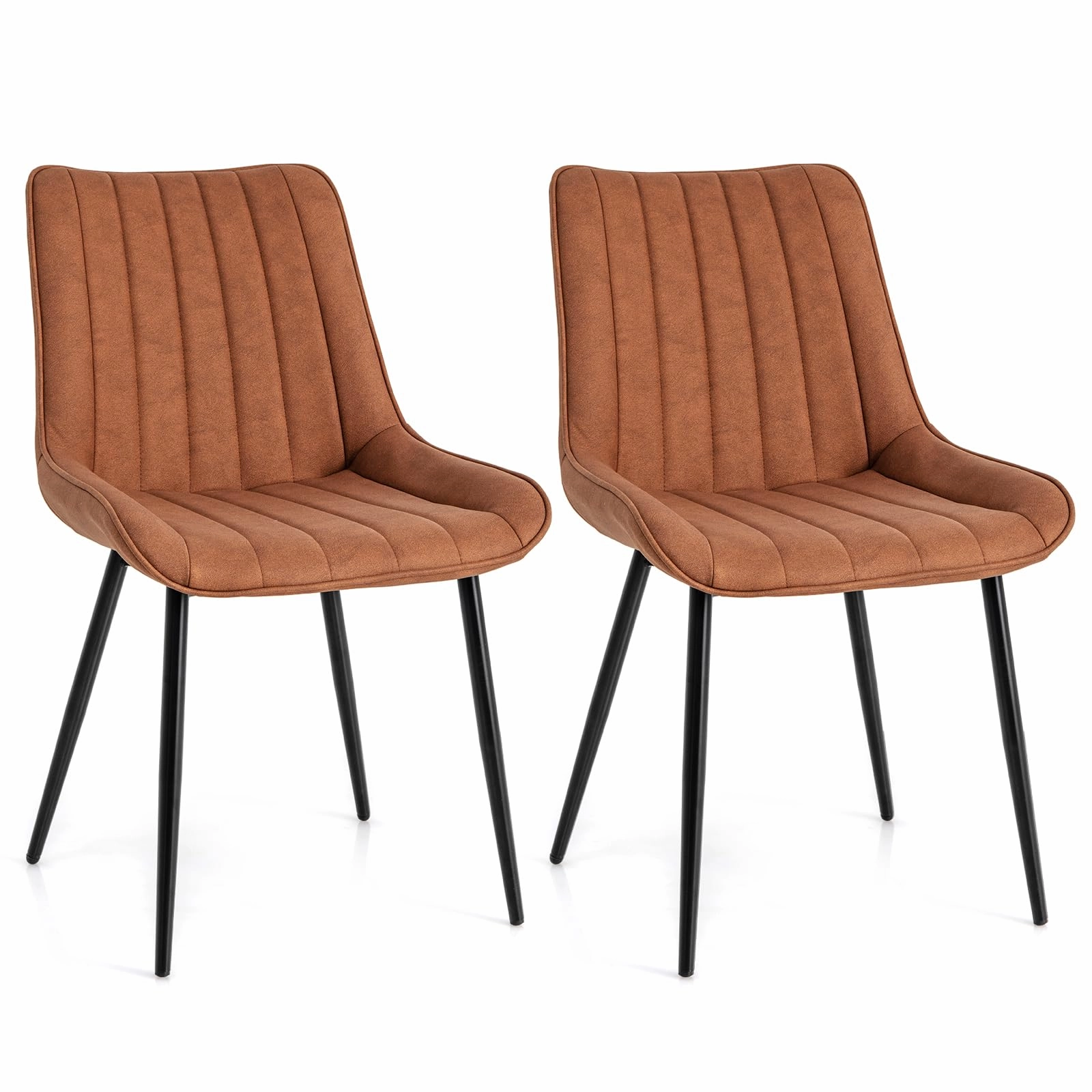 Giantex Dining Chairs, Faux-Leather Fabric Kitchen Chairs, Upholstered Leisure Chairs w/Metal Legs kitchen towel, placemats
