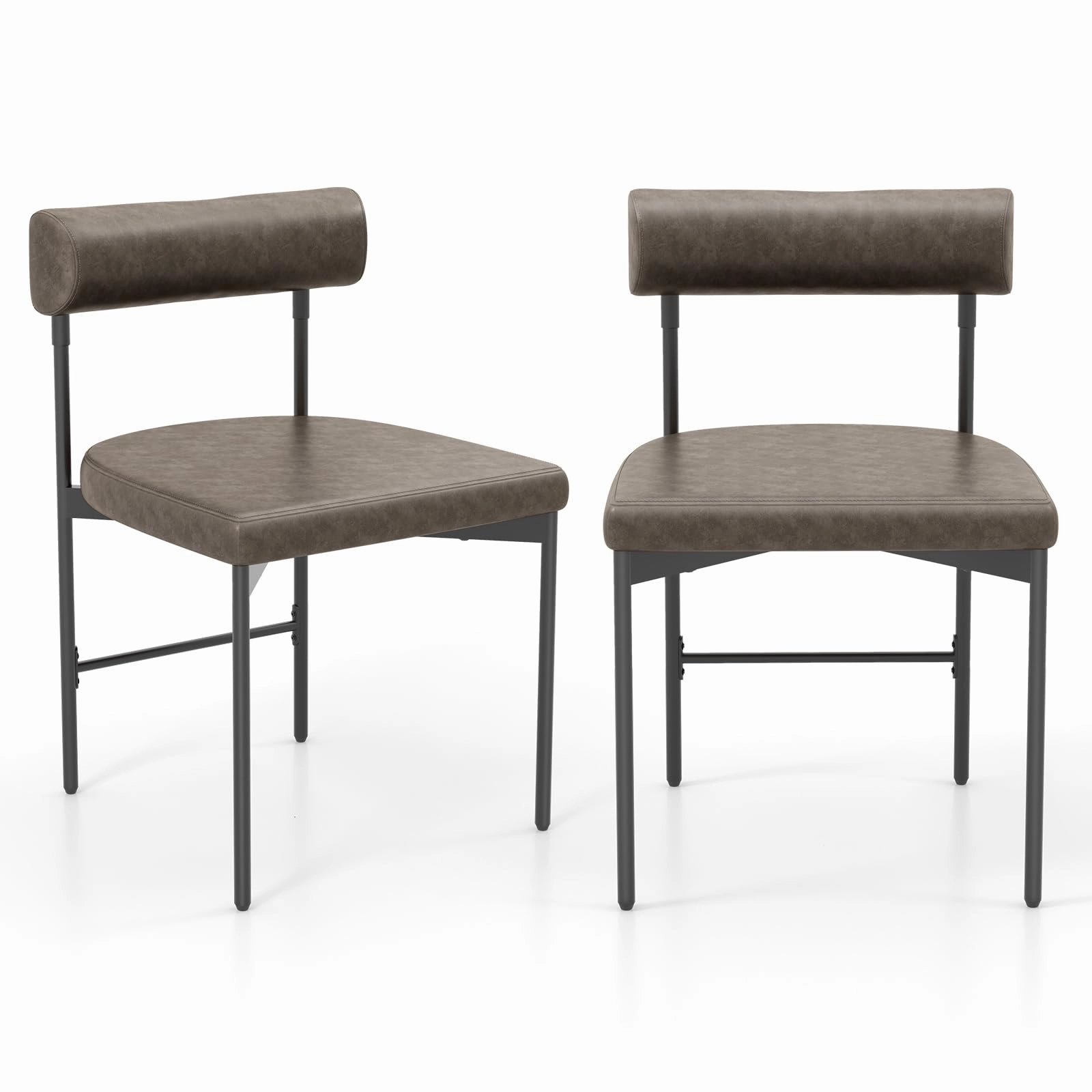 Giantex Dining Chairs, Faux Leather Upholstered Kitchen Side Chair with Padded Backrest and Cushion, Metal Legs kitchen towel, placemats